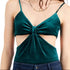 Just Polly Women's Velvet Y2K Side Cutout Bodysuit, Size Small